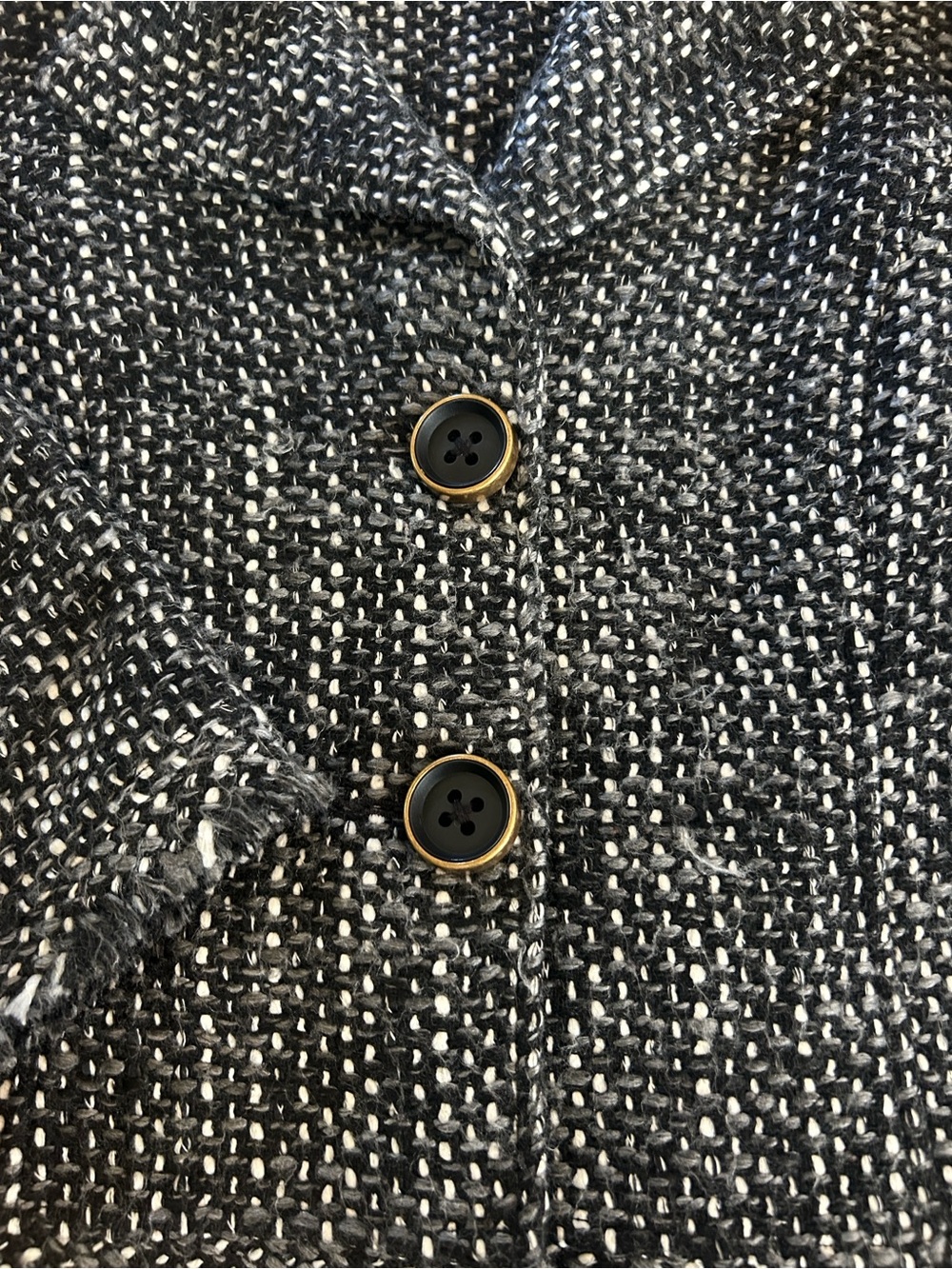 Cabi Tweed Blazer Jacket Style Black Gray 3/4 Sleeve Style 686 Size Large - Picture 3 of 11